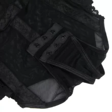 Body Sexy à Lanière et Jarretelles Noir Kiera (5) Body à lanière et jarretelles grande taille Kiera