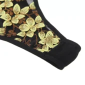 Body bustier noir grande taille à fleurs jaunes Gabriella (4)