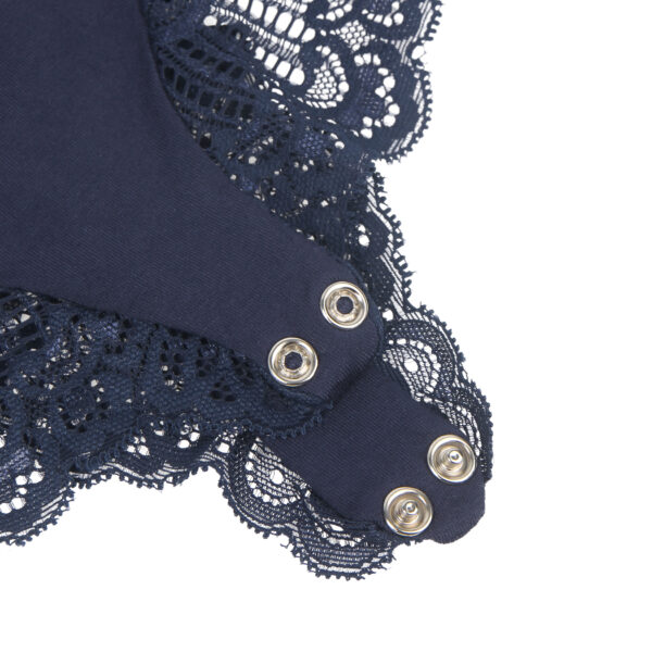 Body dentelle col V taille empire bleu (3) Body dentelle col V taille empire