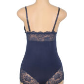 Body dentelle col V taille empire bleu (4) Body dentelle col V taille empire