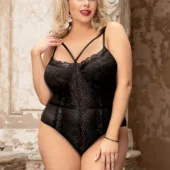 Body noir grande taille Agathe (1) Body noir grande taille Agathe