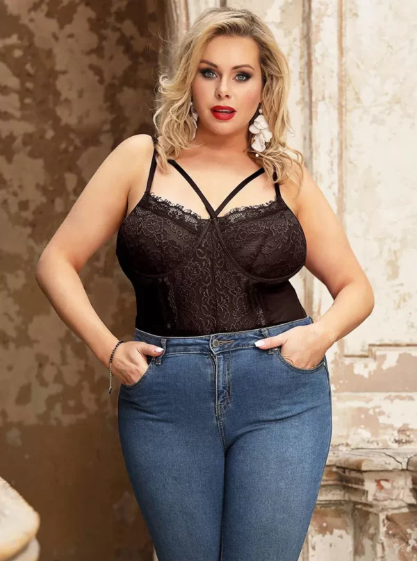 Body noir grande taille Agathe (3) Body noir grande taille Agathe (3)