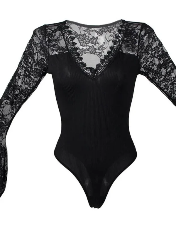 Body noir grande taille à manches longues Miko (2)