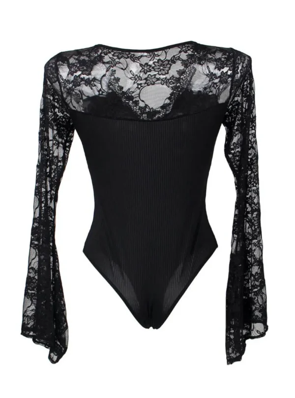 Body noir grande taille à manches longues Miko (3)