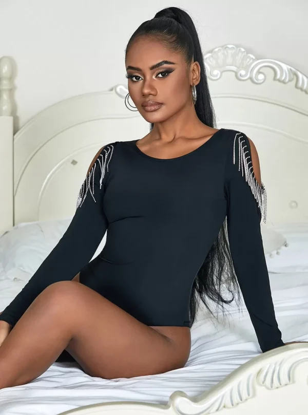 Body noir manches longues fendues Body noir manches longues fendues