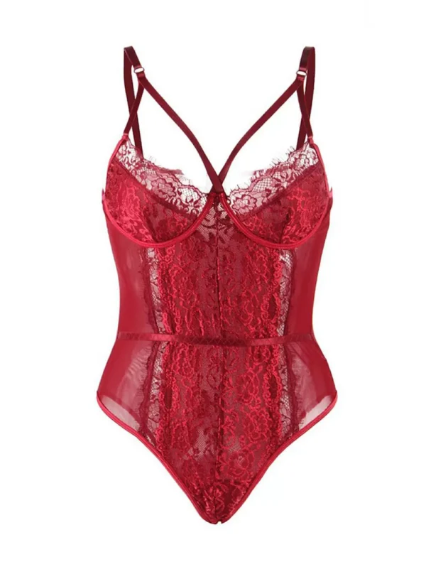 Body rouge en dentelle grande taille Thalia (7)