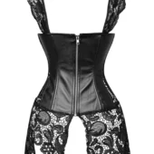 Bustier Cuir et Dentelle Noir