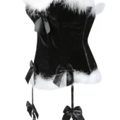 Bustier Velours Noir à Jarretelles Noël Gothique (profil)