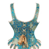 Corset Bleu et Or Féérie (2) Corset Bleu et Or Féérie