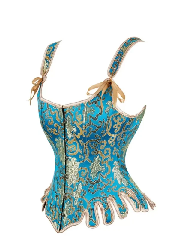 Corset Bleu et Or Féérie (3) Corset Bleu et Or Féérie