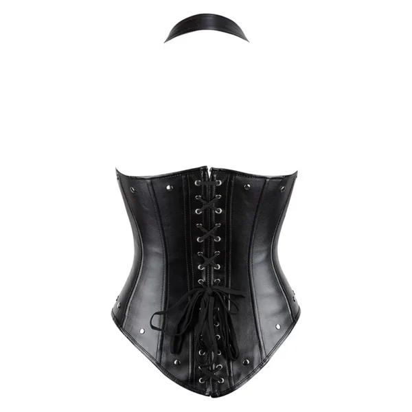 Corset Liberty noir laçage dos, fond blanc — Shivaleecious