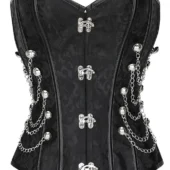 Corset Gothique Militaire Noir (2) Corset Militaire Noir