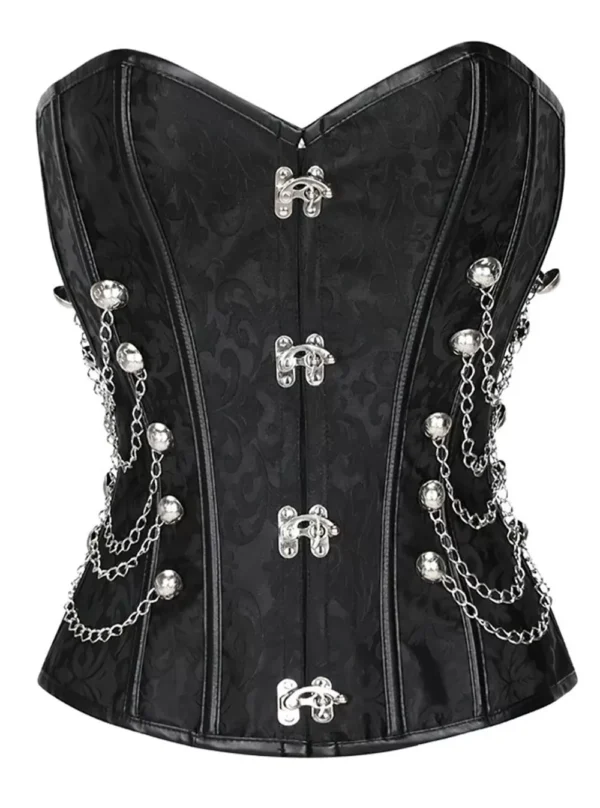 Corset Gothique Militaire Noir (2) Corset Militaire Noir