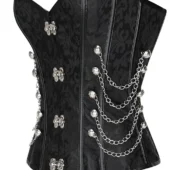 Corset Gothique Militaire Noir (5) Corset Militaire Noir