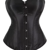 Corset Noir Simple Satiné Euphrosia