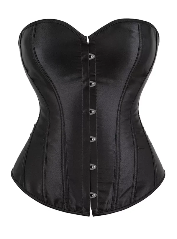Corset Noir Simple Satiné Euphrosia