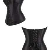 Corset Noir Simple Satiné Euphrosia