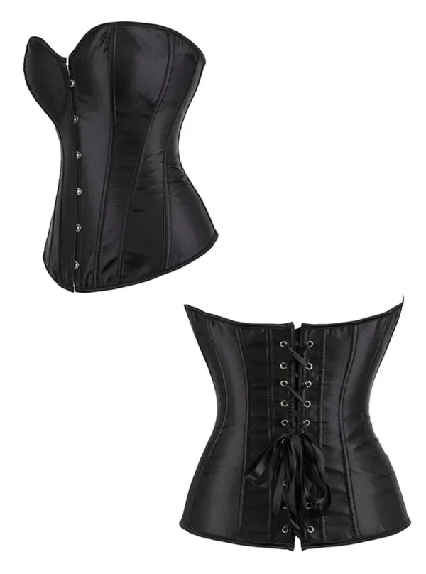 Corset Noir Simple Satiné Euphrosia
