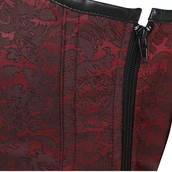 Corset Rouge avec Lanières Cuir Noir Red Vamp (9) Corset Rouge et Cuir Red Vamp