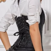 Corset Serre-taille Noir à Bretelles Bella