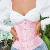 Corset Serre-taille Rose Brodé (6) Corset Serre-taille Rose Brodé