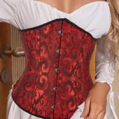 Serre-taille Rouge et Noir Brodé