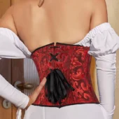 Serre-taille Rouge et Noir Brodé