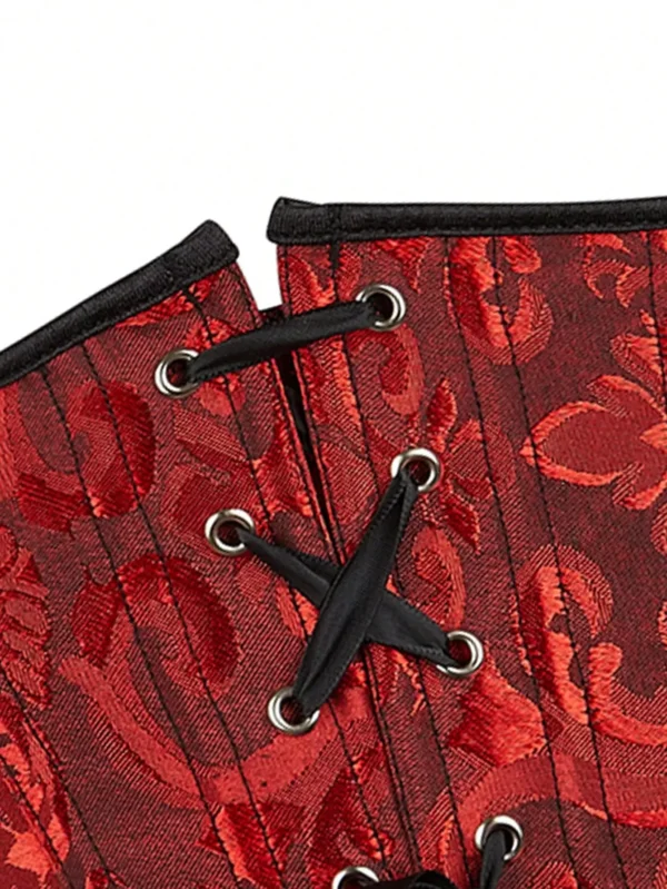 Serre-taille Rouge et Noir Brodé