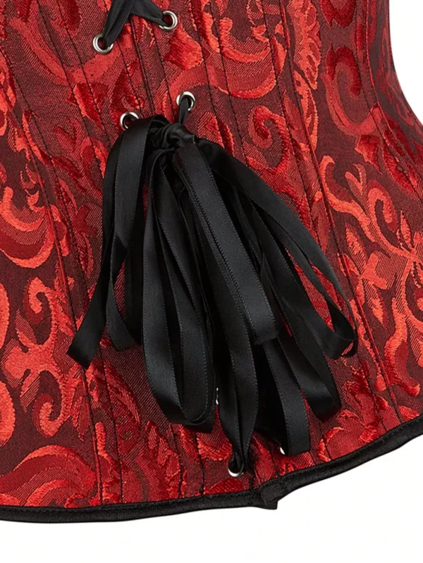 Serre-taille Rouge et Noir Brodé