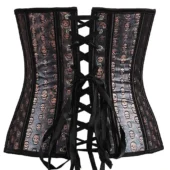 Corset Serre-taille en Cuir à Motifs Têtes de Mort Hell (4) Corset Cuir Underbust Hell