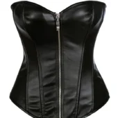 Corset Zip Cuir Noir
