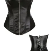 Corset Zip Cuir Noir