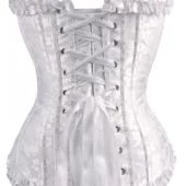 Corset Victorien Blanc en Brocart
