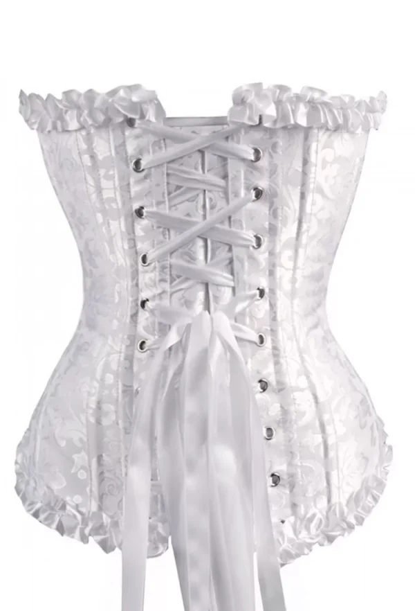 Corset Victorien Blanc en Brocart