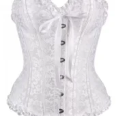 Corset Victorien Blanc en Brocart