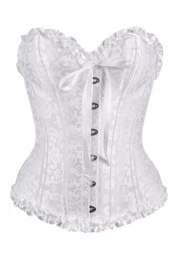 Corset Victorien Blanc en Brocart