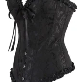 Corset Victorien en Brocart Noir