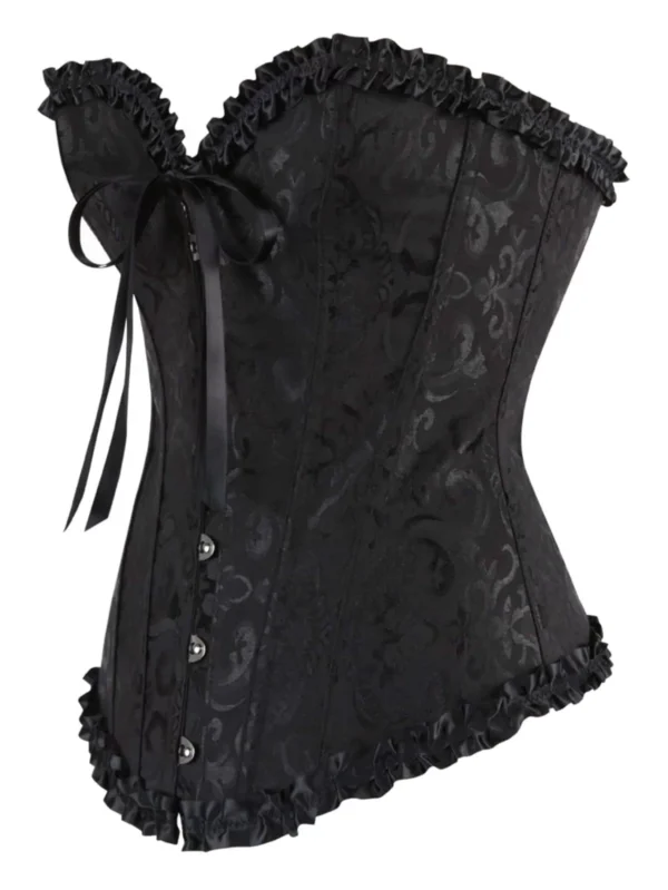 Corset Victorien en Brocart Noir
