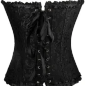 Corset Victorien en Brocart Noir