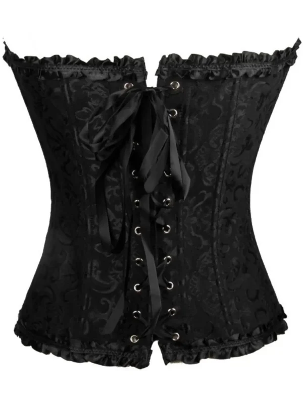 Corset Victorien en Brocart Noir