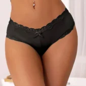 Culotte élégante satinée Anissa (noir, avant) Culotte élégante satinée Anissa (noir, avant)