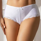Culotte sexy à lanières Izïa (blanc, face)