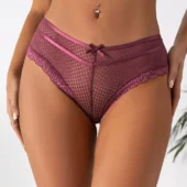 Culotte sexy en dentelle Hédonie (rouge bordeaux, avant)