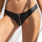 Petite Culotte en Cuir avec Fermeture Éclair Savanna Petite Culotte en Cuir avec Fermeture Éclair Savanna
