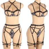 Ensemble Sexy Harnais Léopard