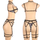 Ensemble Sexy Harnais Léopard