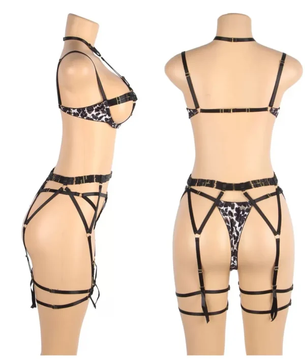 Ensemble Sexy Harnais Léopard