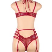 Ensemble dentelle et velours rouge Elna (2) Ensemble dentelle et velours rouge Elna