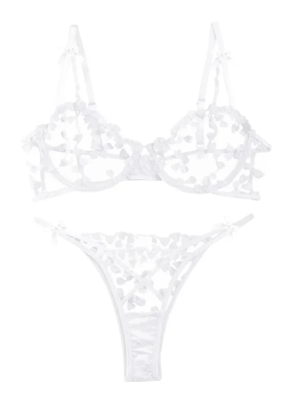 Ensemble transparent sexy Lauren (blanc)
