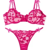 Ensemble transparent sexy Lauren (rose)